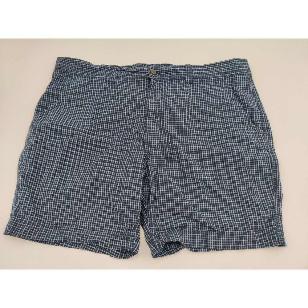 St. John's Bay Menswear Black & Blue‎ Plaid Cotton Shorts Size 44 Casual